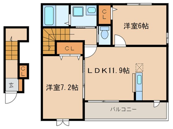 コーポラス桜の物件間取画像